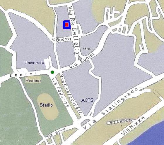 Usciti dall'autostrada voltare a sinistra per Centro, dopo 300mt, a sinistra per stadio e PAIP